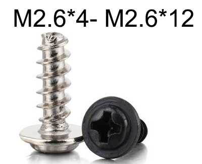 RCToy357.com - PWB round head with pad Flat tail self-tapping screws M2.6*4- M2.6*12